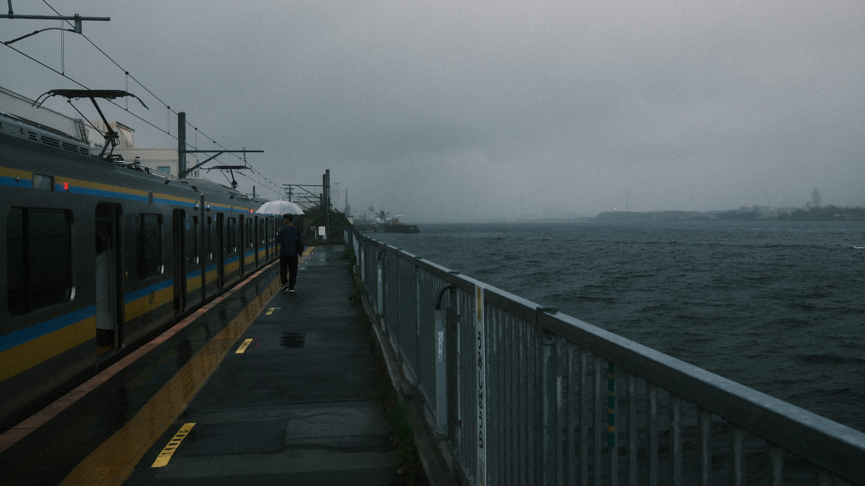 End of the line, edge of the water.